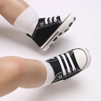 Baby Canvas Classic Αθλητικά Παπούτσια Νεογέννητα Αγόρια και Κορίτσια με εμπριμέ αστέρι First Walkers Παπούτσια για βρέφη Αντιολισθητικά παιδικά παπούτσια