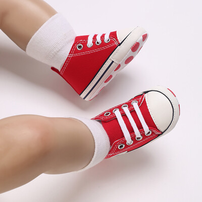 Baby Canvas Classic Αθλητικά Παπούτσια Νεογέννητα Αγόρια και Κορίτσια με εμπριμέ αστέρι First Walkers Παπούτσια για βρέφη Αντιολισθητικά παιδικά παπούτσια