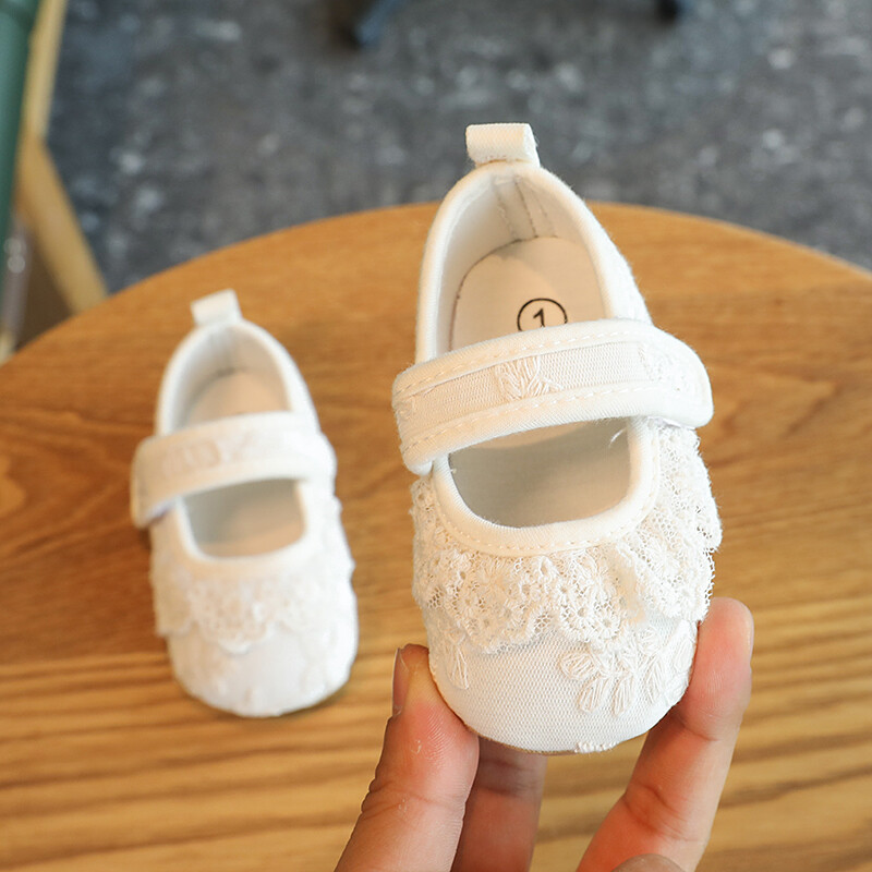 ÚJ Baba Baptist Cipők Lány Fiú Cipők Csipkés Gumitalp Csúszásgátló Tipegő Első Walkerek Kiságy cipők Újszülött lányok mokaszinok