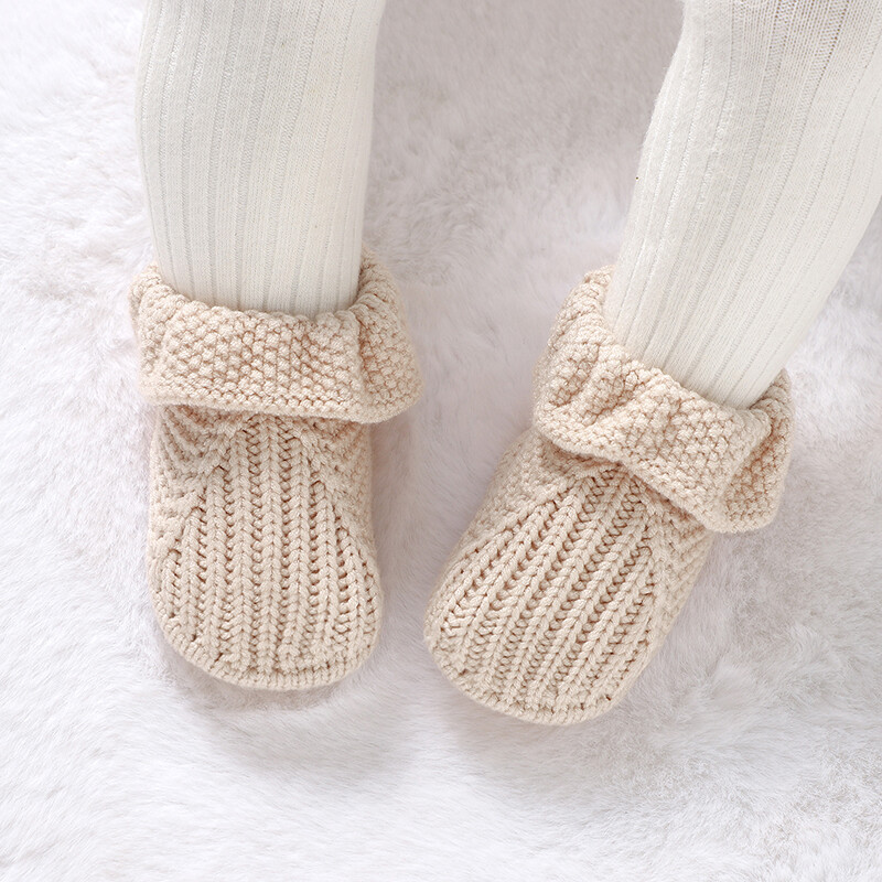 Jaundzimušo apavi adīti zīdaiņu meiteņu zēnu zābaki Modes volāni Uzvelkami toddler bērnu apavi 0-18 M ar rokām darināti apģērbi, aksesuāri