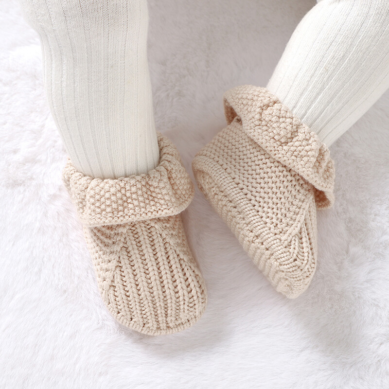 Jaundzimušo apavi adīti zīdaiņu meiteņu zēnu zābaki Modes volāni Uzvelkami toddler bērnu apavi 0-18 M ar rokām darināti apģērbi, aksesuāri