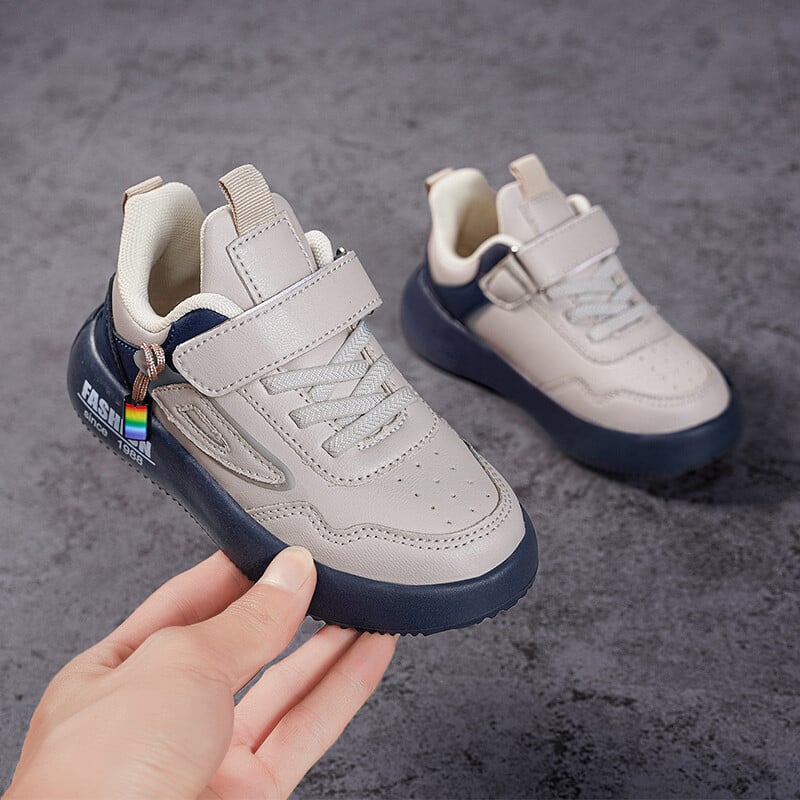 Új stílusú tavaszi gyerekcipők bőr vízálló sportcipők gyerekeknek könnyű lányok fiúk alkalmi divatos tornacipők