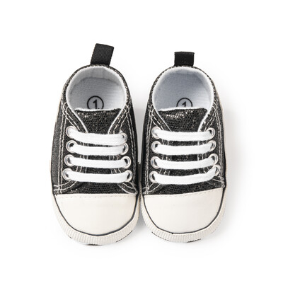 Βρεφικά παπούτσια για νεογέννητο κλασικό παγιέτες, καμβά, βαμβακερά και αντιολισθητικά, καθημερινά αθλητικά παπούτσια για βρέφη, πρώτο ζευγάρι παιδικά παπούτσια 0-18 εκατ.