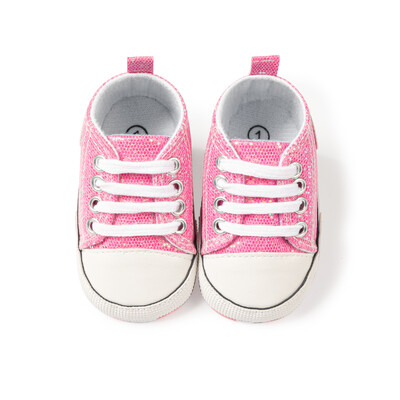 Βρεφικά παπούτσια για νεογέννητο κλασικό παγιέτες, καμβά, βαμβακερά και αντιολισθητικά, καθημερινά αθλητικά παπούτσια για βρέφη, πρώτο ζευγάρι παιδικά παπούτσια 0-18 εκατ.