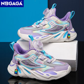 Jaunas bērnu kedas meitenēm Ādas āra bērnu skriešanas apavi Ikdienas plakani pastaigu apavi ar grozāmu pogu dizainu