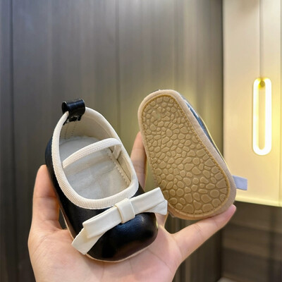 Βρεφικά παπούτσια Νεογέννητα κορίτσια Princess PU Προσχολικά Παπούτσια Επίσημα Παπούτσια Φιόγκος Princess Wedding Party Αντιολισθητικά Παπούτσια First Step 0-18M