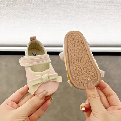 Βρεφικά παπούτσια Νεογέννητα κορίτσια Princess PU Προσχολικά Παπούτσια Επίσημα Παπούτσια Φιόγκος Princess Wedding Party Αντιολισθητικά Παπούτσια First Step 0-18M