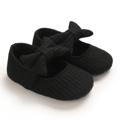 Melni meiteņu apavi, jauni klasiski banti jaundzimušo bērnu apavi Pirmie staigātāji dzimšanas dienas Ziemassvētku apavi