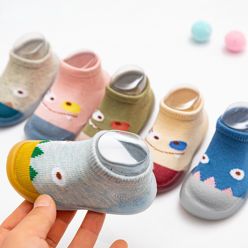 Bērnu Pretslīdes apavi Jaundzimušajiem Maziem bērniem Meitenēm Kokvilnas Neslīdoša grīda Zeķes Zēniem Zēniem Gumijas Zole Multfilma Iekštelpu kedas