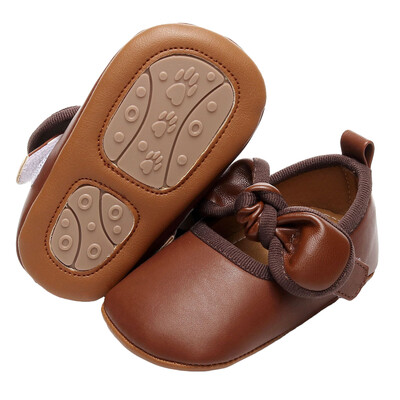 Citgeett rudens zīdaiņu meitenes princeses kleitas kurpes Ādas Bowknot Flats gultiņas apavi Neslīdoši apavi