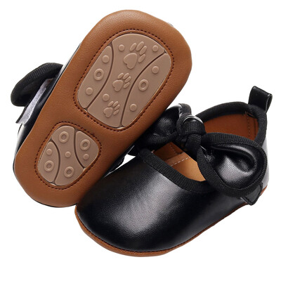 Citgeett rudens zīdaiņu meitenes princeses kleitas kurpes Ādas Bowknot Flats gultiņas apavi Neslīdoši apavi