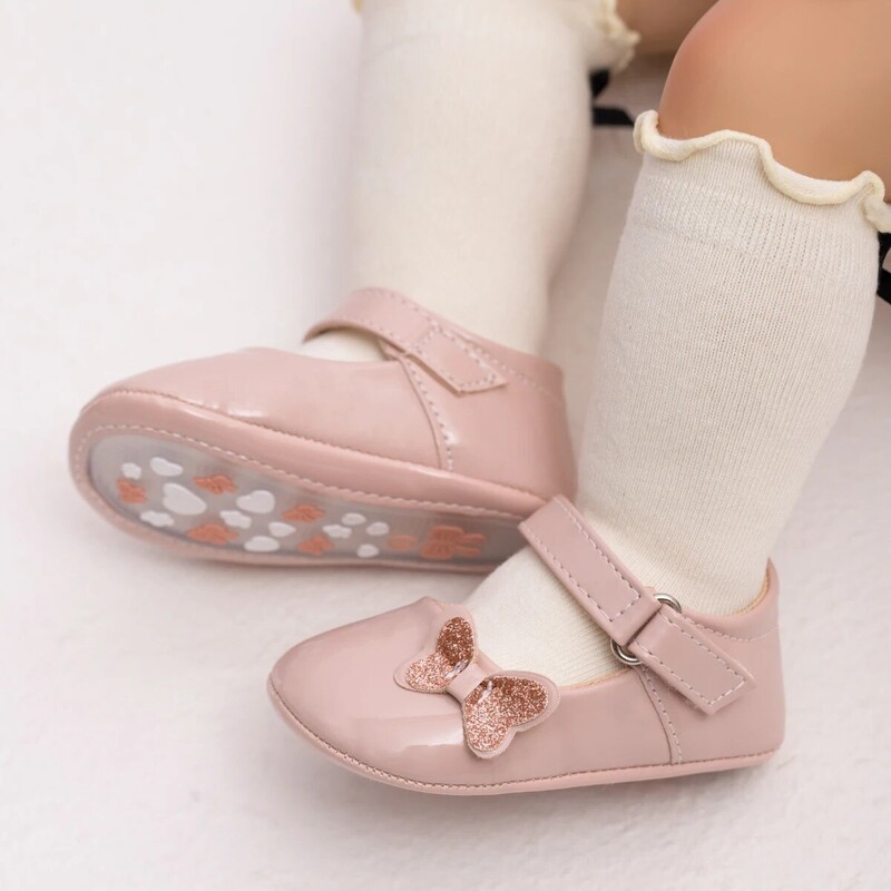 Meckior Baby Girl Kurpes Jaundzimušo PU ādas Bowknot Kleita Zīdaiņiem Gumijas Neslīdoši Toddler First Walker Baby Kurpes meitenēm