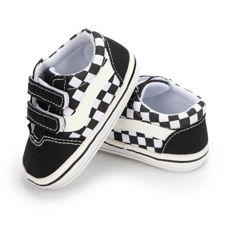 Παπούτσια Meckior Baby Boy Girl Παπούτσια πάνινα πάνινα παπούτσια Αντιολισθητική σόλα από καουτσούκ καρό ραβδώσεις First Walkers Βρεφικά Unisex Casual παπούτσια