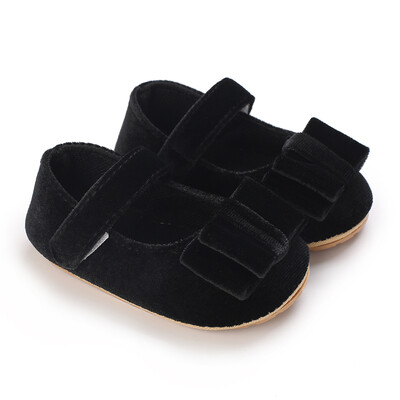 Melnās modes jaundzimušo ballītes princešu apavi zēniem un meitenēm pirmā soļa pastaigu apavi ar gumijas zoli, neslīdoši mazuļu apavi 0-18 M