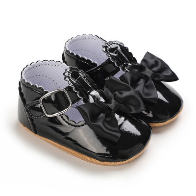 Melnās modes jaundzimušo ballītes princešu apavi zēniem un meitenēm pirmā soļa pastaigu apavi ar gumijas zoli, neslīdoši mazuļu apavi 0-18 M