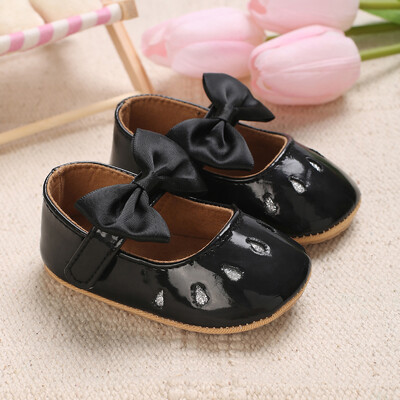 Melnās modes jaundzimušo ballītes princešu apavi zēniem un meitenēm pirmā soļa pastaigu apavi ar gumijas zoli, neslīdoši mazuļu apavi 0-18 M