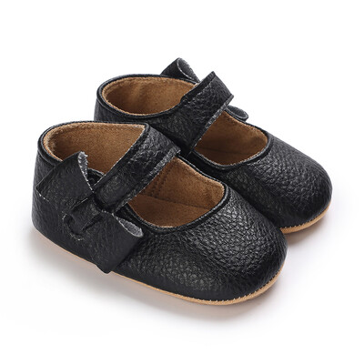 Melnās modes jaundzimušo ballītes princešu apavi zēniem un meitenēm pirmā soļa pastaigu apavi ar gumijas zoli, neslīdoši mazuļu apavi 0-18 M