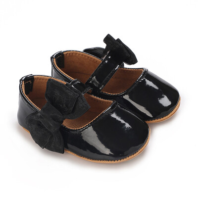 Melnās modes jaundzimušo ballītes princešu apavi zēniem un meitenēm pirmā soļa pastaigu apavi ar gumijas zoli, neslīdoši mazuļu apavi 0-18 M