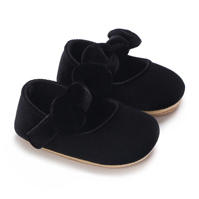 Melnās modes jaundzimušo ballītes princešu apavi zēniem un meitenēm pirmā soļa pastaigu apavi ar gumijas zoli, neslīdoši mazuļu apavi 0-18 M