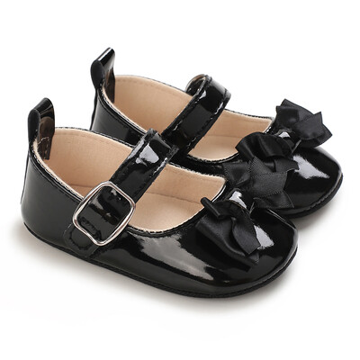 Melnās modes jaundzimušo ballītes princešu apavi zēniem un meitenēm pirmā soļa pastaigu apavi ar gumijas zoli, neslīdoši mazuļu apavi 0-18 M