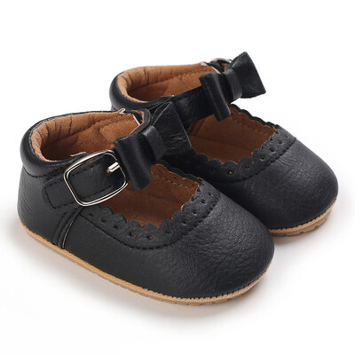Melnās modes jaundzimušo ballītes princešu apavi zēniem un meitenēm pirmā soļa pastaigu apavi ar gumijas zoli, neslīdoši mazuļu apavi 0-18 M