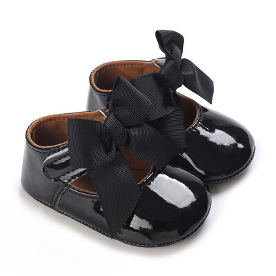 Melnās modes jaundzimušo ballītes princešu apavi zēniem un meitenēm pirmā soļa pastaigu apavi ar gumijas zoli, neslīdoši mazuļu apavi 0-18 M