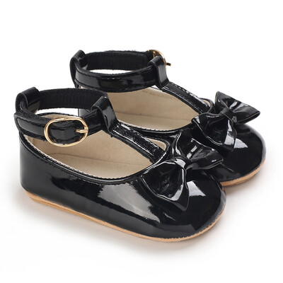 Melnās modes jaundzimušo ballītes princešu apavi zēniem un meitenēm pirmā soļa pastaigu apavi ar gumijas zoli, neslīdoši mazuļu apavi 0-18 M