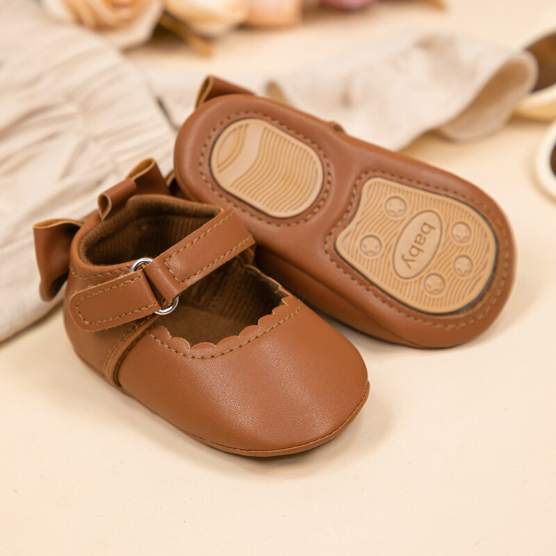 Meckior Bow jaundzimušo meiteņu apavi sprādzes mežģīnes Princeses pastaigu apavi Gumijas zole pretslīdēšanas apavi bērniem mazuļiem 0-18M