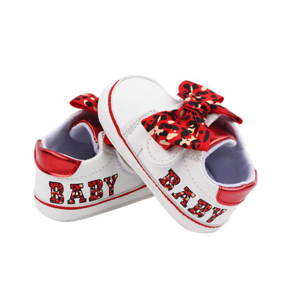 „Citgeett Autumn Infant Baby Girl“ sportiniai bateliai „Bow Letters“ leopardo rašto plokščiapadžiai pirmieji vaikščiojimo batai kasdieniai laisvalaikio batai