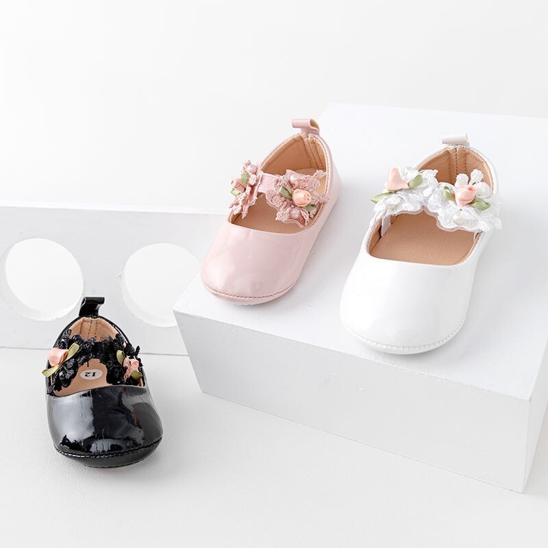 Meiteņu apavi augstas kvalitātes PU un TPR pretslīdēšanas zole Skaisti ziedi Mary Jane stila modes sandales pavasaris un vasara 0-6-12M