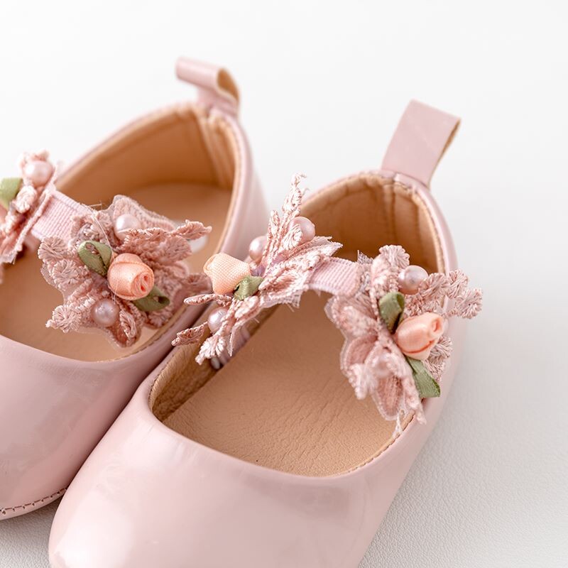 Meiteņu apavi augstas kvalitātes PU un TPR pretslīdēšanas zole Skaisti ziedi Mary Jane stila modes sandales pavasaris un vasara 0-6-12M