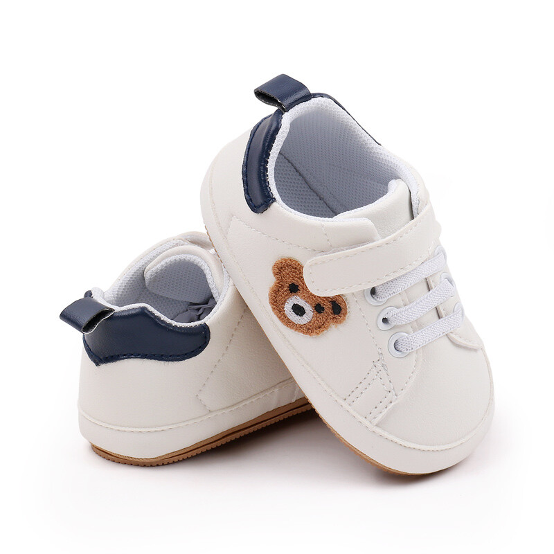 Zīdaiņu apavi Cute Bear Sneaker pavasara un rudens stila augstas kvalitātes PU un TPR zole pretslīdēšana 0-9-18 mēn Toddler Walking BMB3134