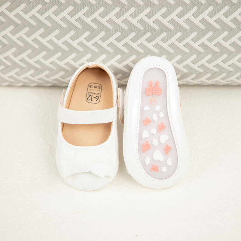 Sonsage vienkrāsains, sekla mutes apavi zīdaiņu pastaigu apaviem Mīkstas bantes, mīkstas ādas princešu apavi Viegli elpojoši apavi mazuļiem