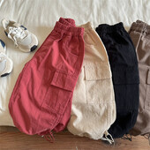 Bērnu bikses jostas Kombinezoni Mazuļu platas kājas Bikses Meiteņu Bikses Pusaudžu Meiteņu Apģērbi Kravas Ziemas Apģērbi Zēniem