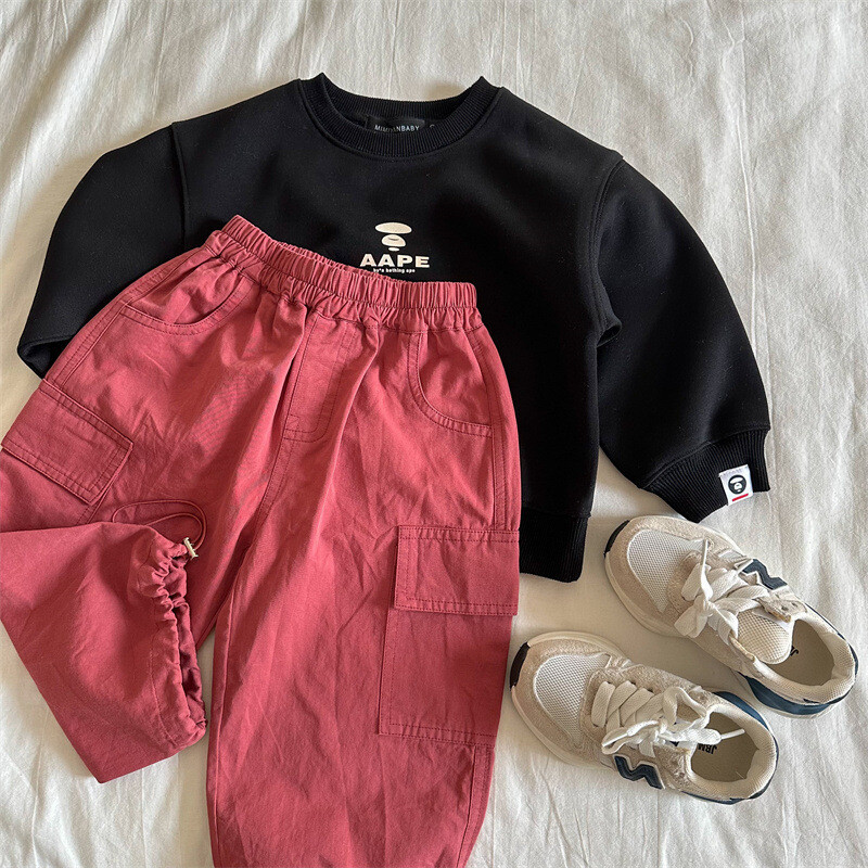 Bērnu bikses jostas Kombinezoni Mazuļu platas kājas Bikses Meiteņu Bikses Pusaudžu Meiteņu Apģērbi Kravas Ziemas Apģērbi Zēniem