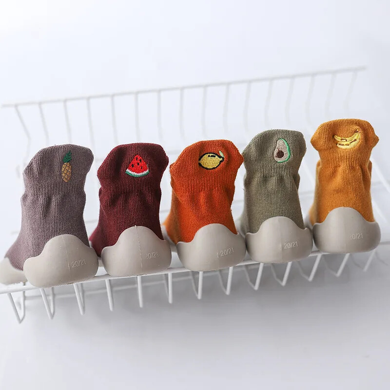 Bērnu Pretslīdes apavi Jaundzimušajiem Maziem bērniem Meitenēm Kokvilnas Neslīdoša grīda Zeķes Zēniem Zēniem Gumijas Zole Multfilma Iekštelpu kedas