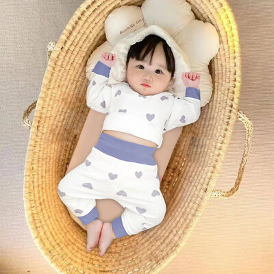 Beebiriided 2tk Komplektid Sügistalvine Pidžaamakomplekt Alumine Pesu Kaheosaline Komplekt Puuvillane Beebi pikkade varrukatega komplekt