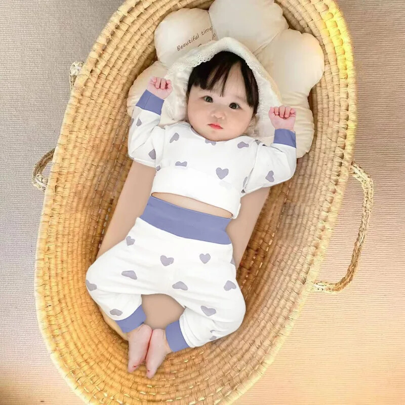 Beebiriided 2tk Komplektid Sügistalvine Pidžaamakomplekt Alumine Pesu Kaheosaline Komplekt Puuvillane Beebi pikkade varrukatega komplekt