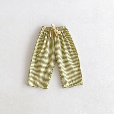 2024-es új gyerekruhák, laza, hétköznapi nyári gyereknadrágok divatos csíkos vékony baba lány fiú hárem nadrág kisgyermekruha