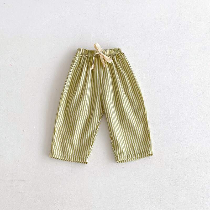 2024-es új gyerekruhák, laza, hétköznapi nyári gyereknadrágok divatos csíkos vékony baba lány fiú hárem nadrág kisgyermekruha