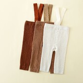 Βρεφικά και νηπιακά στενά παντελόνια με ραβδώσεις Ζαρτιέρες μπουφάν Πλεκτά στενά παντελόνια Καλσόν ζεστές κάλτσες 8 χρωμάτων