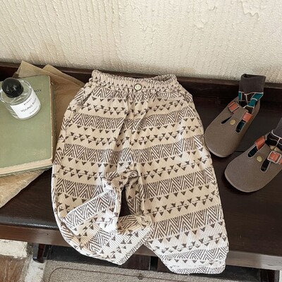 Pavasara rudens bērnu velveta bikses zēniem un meitenēm korejiešu mazuļa apgrieztas bikses bērniem jauna stila vienkāršas modes daudzpusīgas bikses