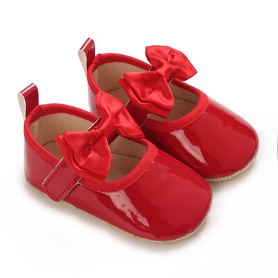 Citgeett Φθινοπωρινό Βρεφικό κοριτσάκι PU Flats Παπούτσια Βρεφικής κούνιας Bow Walker Παπούτσια για το Party Festival Βρεφικά παπούτσια