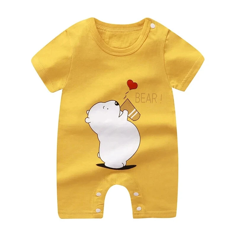 Új babaruhák Kisfiú és Lány Tiszta Pamut Puha és Kényelmes Aranyos Rajzfilm Rövid ujjú Egyrészes Romper újszülött ajándék
