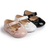 Meckior Baby Girl Kurpes Jaundzimušo PU ādas Bowknot Kleita Zīdaiņiem Gumijas Neslīdoši Toddler First Walker Baby Kurpes meitenēm