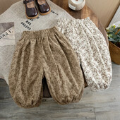 Κορεάτικα καθημερινά ρούχα 1-12 ετών φθινόπωρο μωρό ρετρό χαλαρό αγόρι Παιδιά σε εξωτερικούς χώρους Παντελόνι χαρέμι με στάμπα κορίτσι Παιδικά παντελόνια μόδας