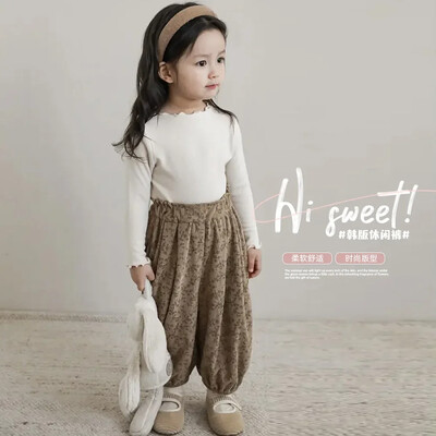 Κορεάτικα καθημερινά ρούχα 1-12 ετών φθινόπωρο μωρό ρετρό χαλαρό αγόρι Παιδιά σε εξωτερικούς χώρους Παντελόνι χαρέμι με στάμπα κορίτσι Παιδικά παντελόνια μόδας