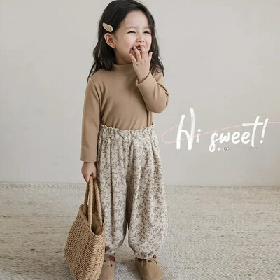 Κορεάτικα καθημερινά ρούχα 1-12 ετών φθινόπωρο μωρό ρετρό χαλαρό αγόρι Παιδιά σε εξωτερικούς χώρους Παντελόνι χαρέμι με στάμπα κορίτσι Παιδικά παντελόνια μόδας