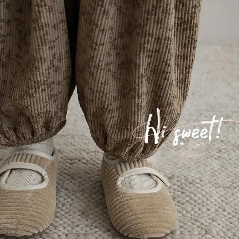 Κορεάτικα καθημερινά ρούχα 1-12 ετών φθινόπωρο μωρό ρετρό χαλαρό αγόρι Παιδιά σε εξωτερικούς χώρους Παντελόνι χαρέμι με στάμπα κορίτσι Παιδικά παντελόνια μόδας