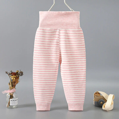 Mazuļa bikses ar augstu vidukli vēdera bikses mazuļiem krāsainas kokvilnas diegu bikses jaundzimušajam rudens bikses apakšā ar vienu kāju rudens